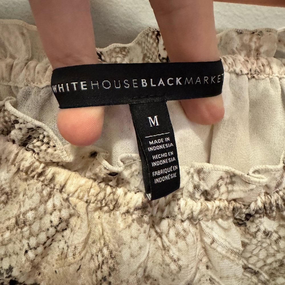 White House Black Market Snake Print Blouse - Picture 3 of 6